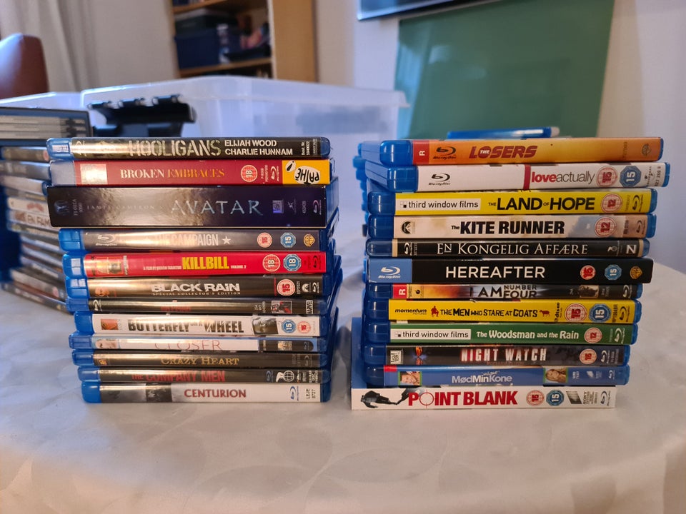 Masser af Blu-rays 19 kr. stk., 7 for 100