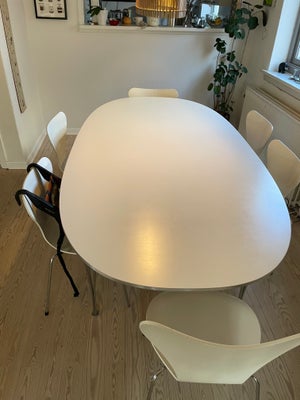 Spisebord m/stole, Piet Hein elipsebord med 6xSyver stole, b: 120 l: 240, 6-10 personers spisebord m