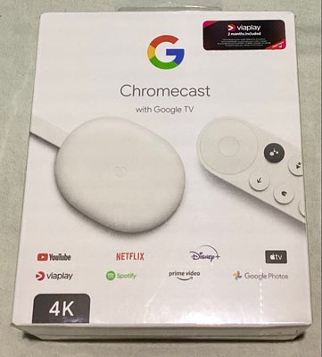 Google Chromecast med Google TV 4K Aldrigt brugt, Google, Perfekt, Google Chromecast med Google TV 4