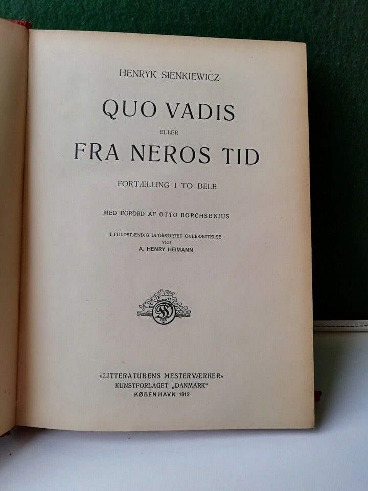 Quo Vadis., Henryk Sienkiewicz., genre: roman