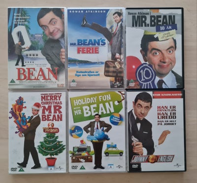 6 stk Mr Bean / Rowan Atkinson film, DVD, komedie, Mr bean 
Mr Beans ferie
Mr bean 10 år
Merry Chris