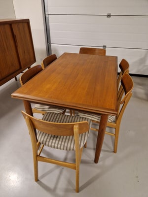 Anden arkitekt, bord, Teak spisebord fra 1960'erne med hollandsk udtræk. Dansk design med koniske be