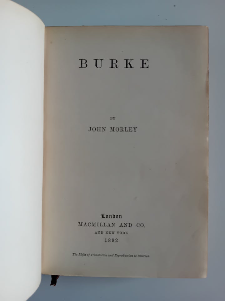 Burke, John Morley, emne: filosofi