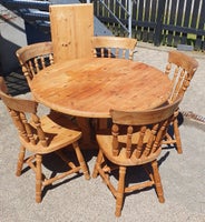 Spisebord m/stole, Norsk fyrretræ, Country living
