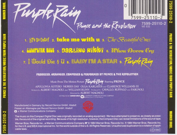 PRINCE & The Revolution: Purple Rain, rock