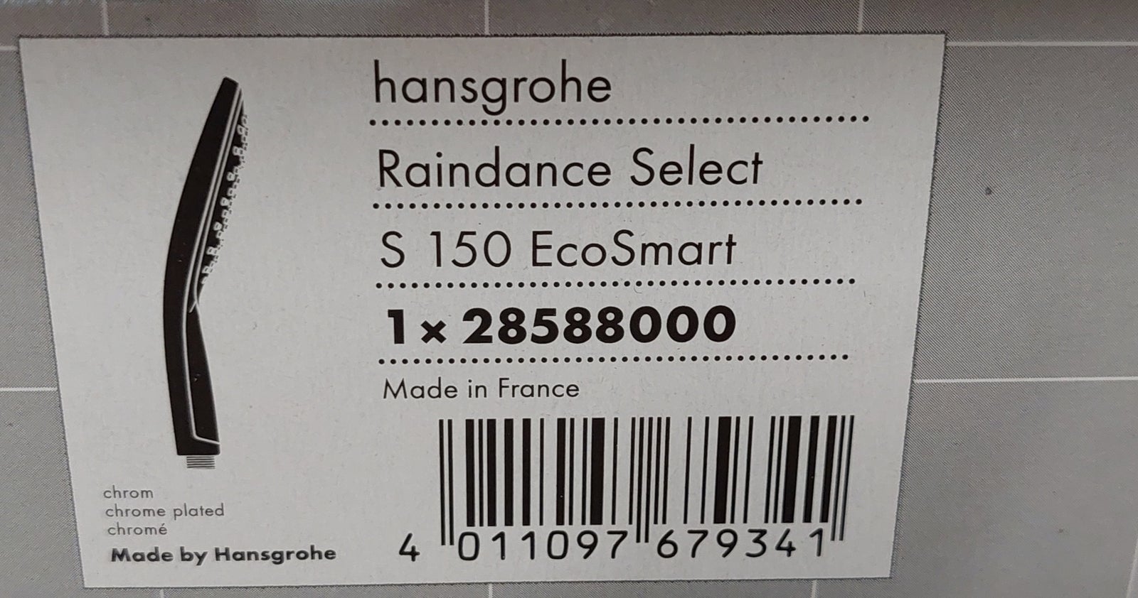 Brusehoved, Hansgrohe raindance S 150, krom
