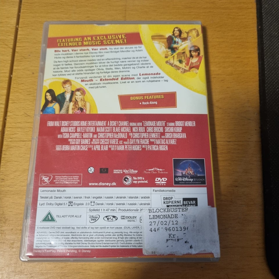 Lemonade Mouth Extended Edition, DVD, familiefilm