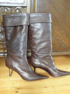 Støvler, str. 36, Fragiacomo,  Brun,  Læder/skin,  Næsten som ny, Italiensk læder/skindstøvle. Langs