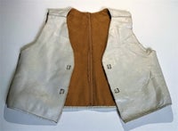 Vest, Unisex Vintage Skindvest, Med Plysfoer
