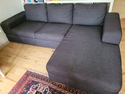 Chaiselong, stof, 3 pers. , Ide møbler, Lækker sofa med chaiselong sælges. Måler 246 cm i bredden og