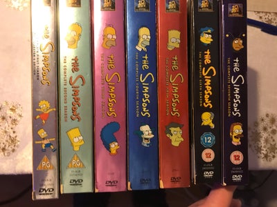 The simpsons, DVD, TV-serier, 7 sæsoner af the simpsons til salg. Aldrig set. Pæne cover og lugter i