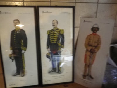 Militær, C L Seifert Uniform, 2 originale skitser til Danske uniformer lavet af C L Seifert fra 1915