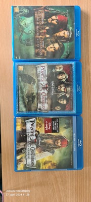 Pirates of the Carabbean, Blu-ray, familiefilm, Hele serien med Pirates of the Caribbean