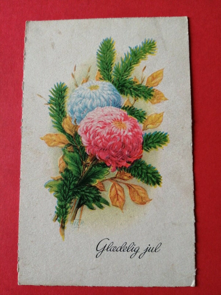 Postkort, Smukt julekort fra 1953.Julemærke.