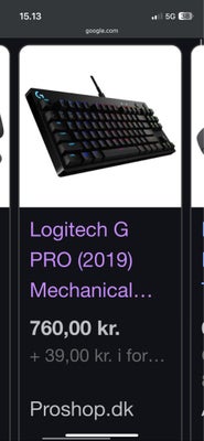 Tastatur, Logitech G Pro, Logitech G Pro, Perfekt, Sælges da jeg ikke gamer mere har 1/2 år på bagen