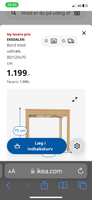 Spisebord m/stole, Eg, Ikea Ekedalen