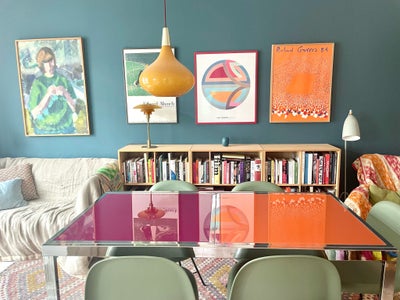 Spisebord, Glas chrome krome , Vintage made in italy , b: 80 l: 155, Et unikt og sjældent vintage bo