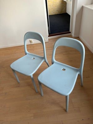 Spisebordsstol, Plast, Ikea, 2 stk lyseblå IKEA Urban stole (udgået model). Kan bruges udendørs og i