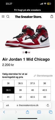 Sneakers, str. 38,5, Nike Air Jordan ,  Læder,  Næsten som ny, Sneakers sælges da den blev købt lidt