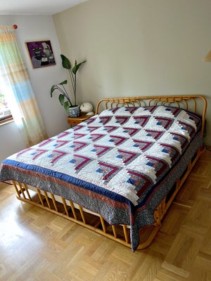 Sengetæppe, Bomuld, b: 240 l: 250, Fantastisk flot vintage patchwork quilt - til sengen, væggen elle