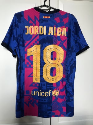 Fodboldtrøje, str. Medium, Jordi Alba Barcelona trøje i Vapor sælges i str medium.
Flot stand.
Kan s