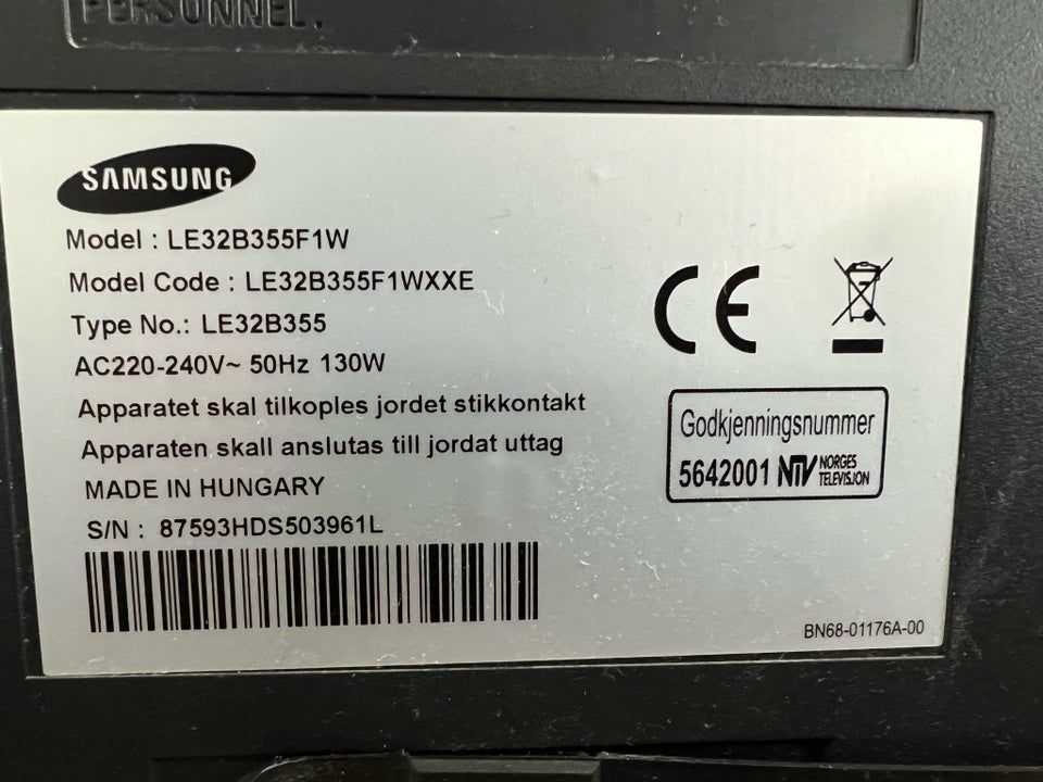 LCD, Samsung, LE32B355F1W