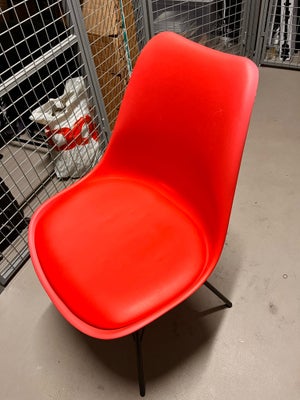 Spisebordsstol, Plastik og metal, Rød stol, Fin vintage stol brugt