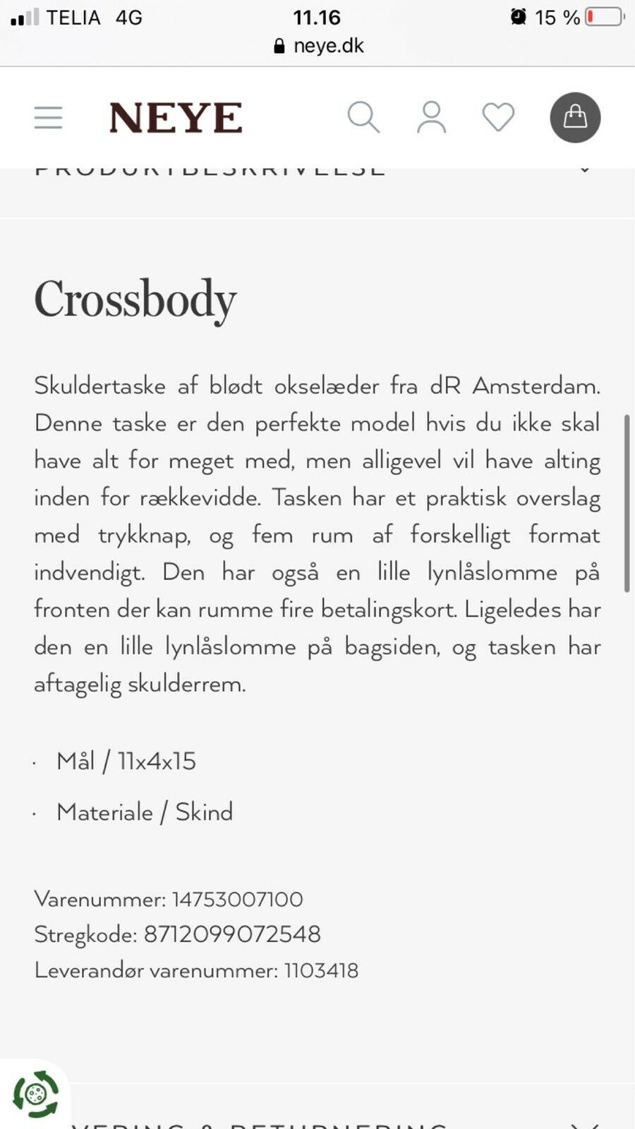 Monetære Glorious mulighed Crossbody, dR Amsterdam – dba.dk – Køb og Salg af Nyt og Brugt