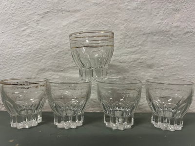 Glas, Snapseglas/Shotglas/Likørglas, 5 Stk. Ens snapseglas, Likørglas eller Shotglas. Gamle og med s