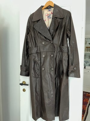 Frakke, str. 42, Stella Nova ,  Mørk brun ,  Ægte skind,  Ubrugt, Vintage Stella Nova skind frakke ,