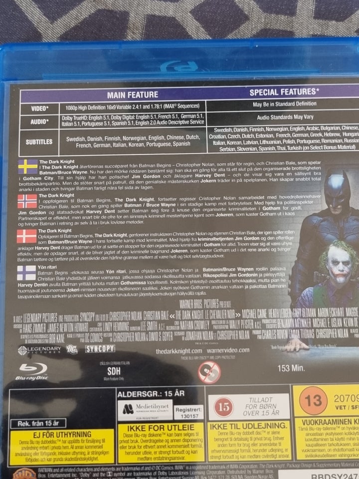 The Dark Knight, Blu-ray, andet