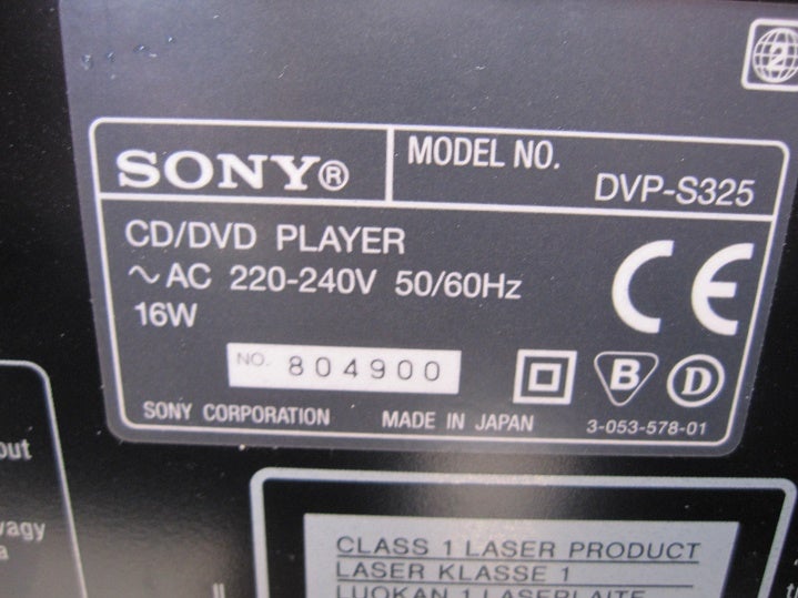 Dvd-afspiller, Sony, DVP-S325