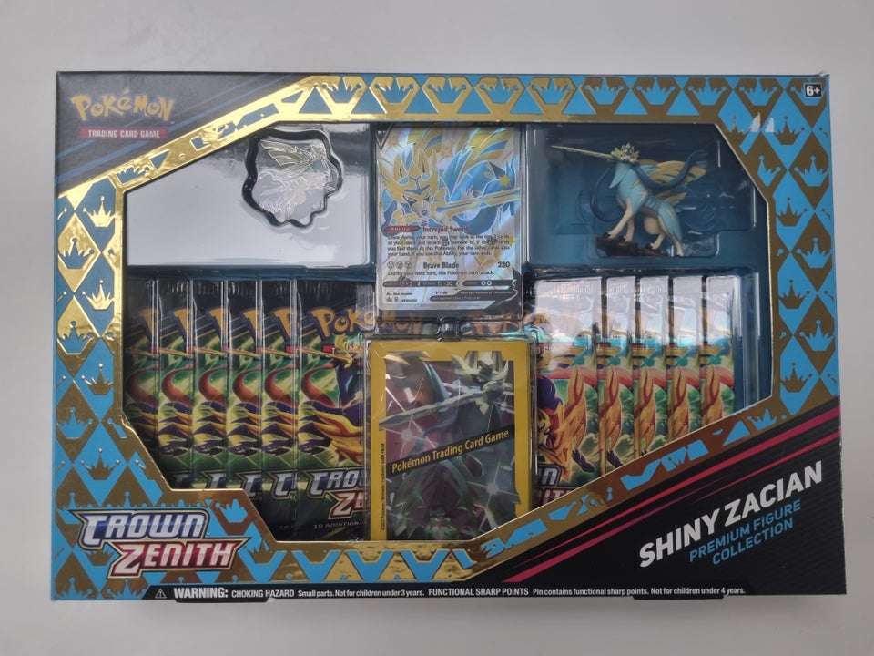 Pokemon Crown Zenith Shiny Zacian V Premium Figure Collection (11 Booster  Packs, Foil Promo Card, Figure, Pin, 65 Card Sleeves & More)