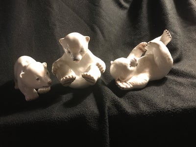 Keramik, Figurere, B & G, Tre skønne store baby isbjørne figurere fra b & g royal Copenhagen ingen a
