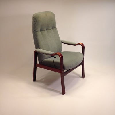 Lænestol, stof, Nordic easy chair loungestol hvilestol samtalestol, Læne stol udført kraftigt grålig