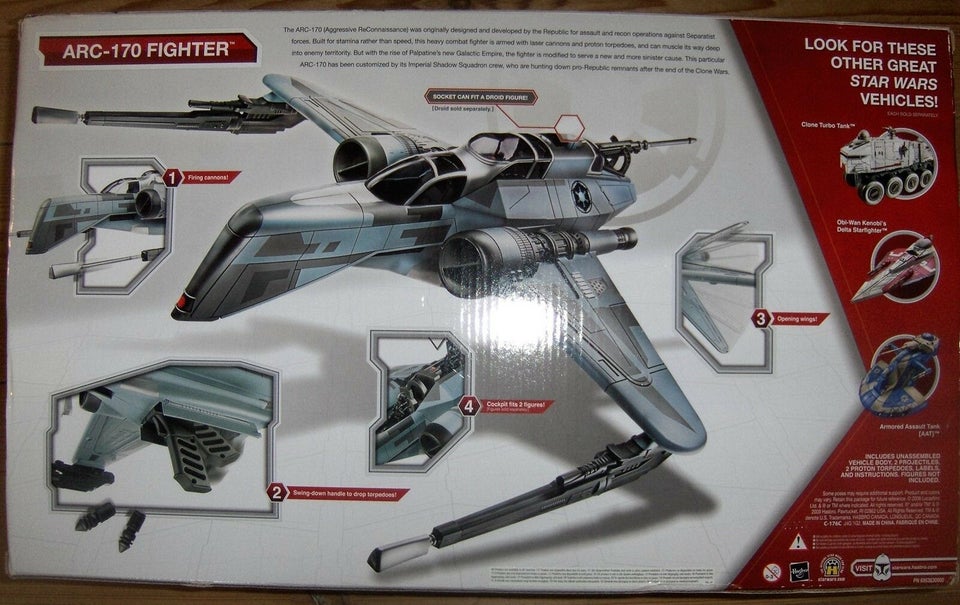 ARC-170 Fighter UÅBNET, Hasbro Star Wars