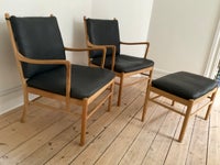 Wanscher Colonial Chair, 2 stole og fodskammel