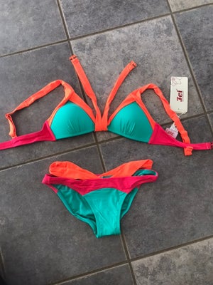 Badetøj, Bikini, Missfleur.dk, str. XS,  Ubrugt, Bikini i friske neonfarver 
Passer ca en A/B skål