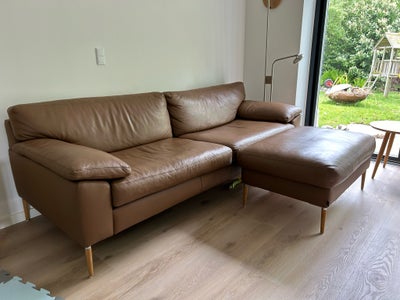 Sofa, læder, 3 pers. , Ilva, 3 personerssofa, koldskum med dungranulat, siddehøjde 49 cm, Ilva Savoy