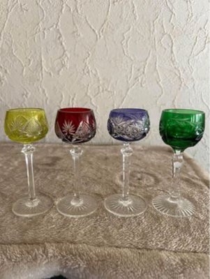 Glas, Krystal likørglas, Rømer, 4 flotte Rømer krystal likør glas 3 er 12 1/2 høje og kop er 3 1/2 c