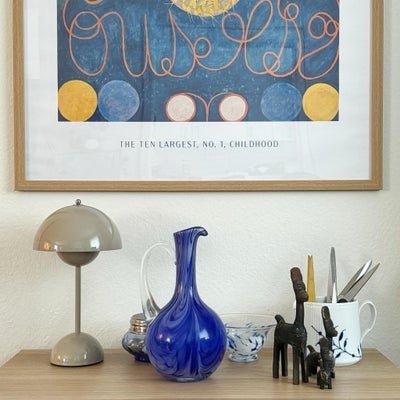 Glas, Glas, glaskande, glasvase, Deco Glass, Den absolut fineste, blå glasvase / glaskande fra et po