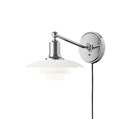 PH, PH 2/1 VÆG, væglampe, Designet af Poul Henningsen

Skærme i mundblæst, hvidt, opalt glas med fat
