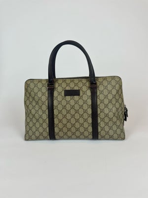 Anden håndtaske, Gucci, læder, Gucci GG monogram Boston håndtaske i læder. 

Stand: 
Indeni: meget g