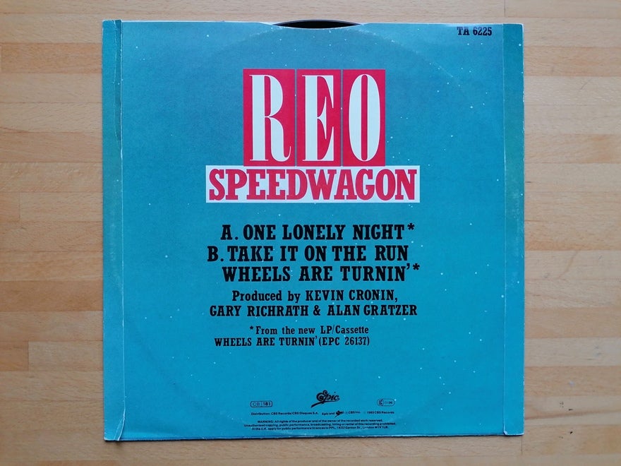 Maxi-single 12", REO Speedwagon