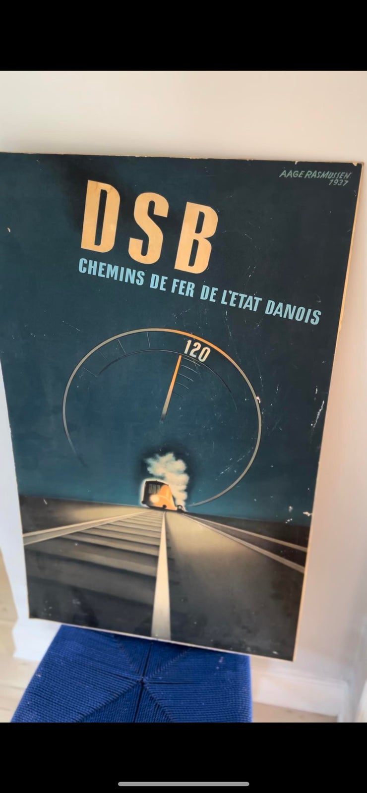 billet tekst robot Plakat, Aage Rasmussen, motiv: DSB 120 – dba.dk – Køb og Salg af Nyt og  Brugt
