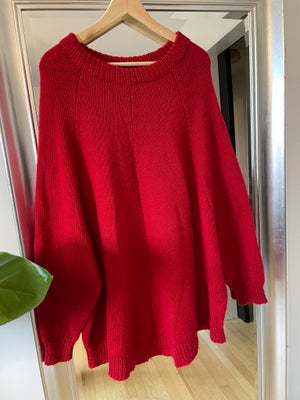 Sweater, Vintage, str. 42, Rød, Kunststof, God men brugt, Smuk rød oversized vintage strik.

I pæn s