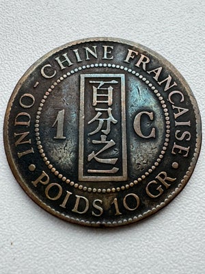 Asien, mønter, 1 cent, 1886, 1 cent fra 1886, Fransk Indokina.

Fragten betales SELV af køber.

Jeg 