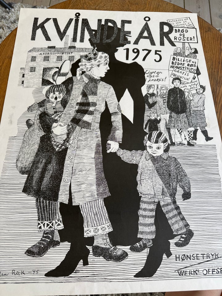 Vintage plakat, Kirsten Ruth, motiv: Kvindeår 1975