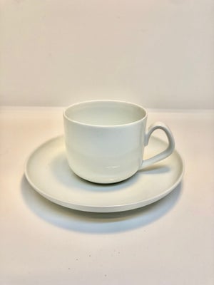 Porcelæn, Kaffekop med underkop, Bing og Grøndahl, Hvid Koppel, Pris for 12 stk. (24 dele)