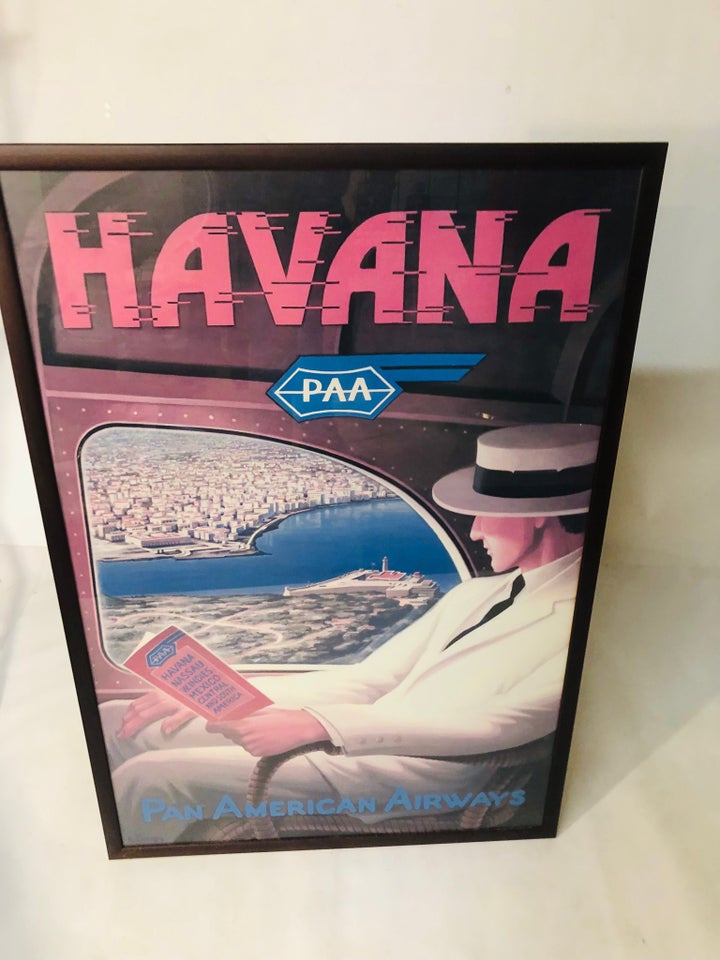 Plakat , Pan Amerika Airways, motiv: Havana fra luften